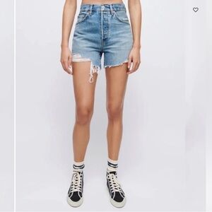 Re/Done 50s Cut Off Rigid Denim Shorts High Rise Jean Mediun Worn SZ 27